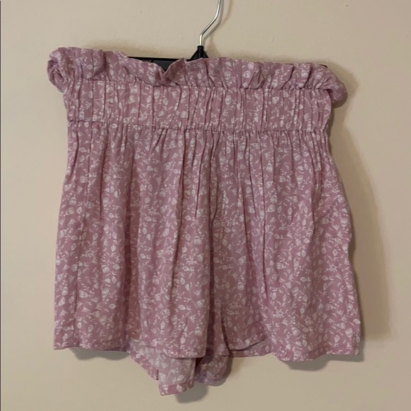 Pants - Pink and White floral shorts